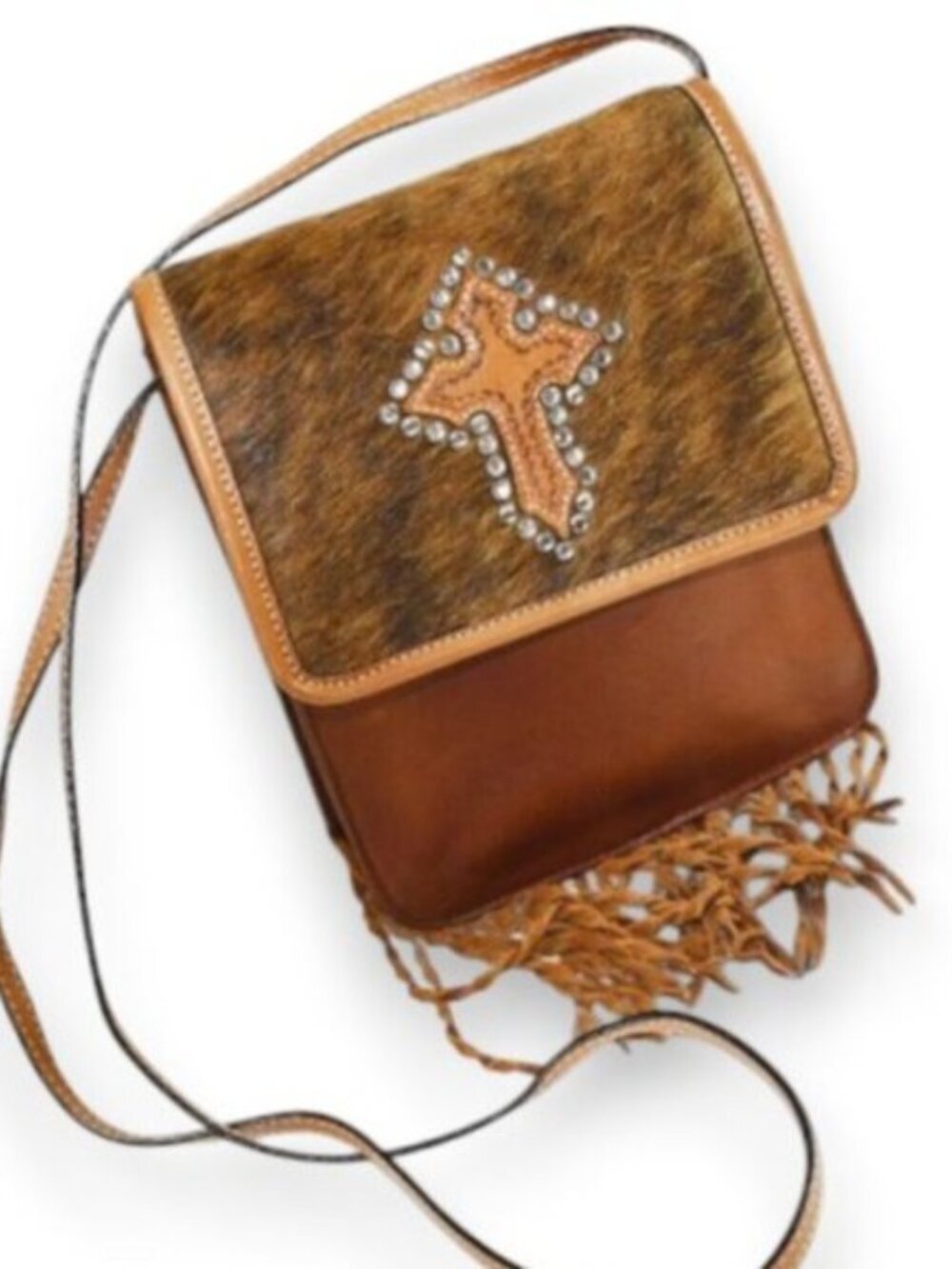 Montana Silversmiths Western Hair-On Hide Crossbody Fringe Bag - Picture 3 of 9